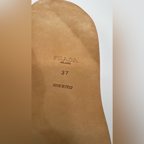 NIB Prada Women's Brown Leather Gladiator Sandals 1X096M With Silk Scarf Size 37 - Picture 12 of 16